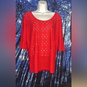 Cherie 1x eyelet blouse NWOT